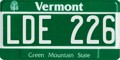 VT license plate LDE226