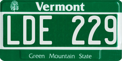 VT license plate LDE229