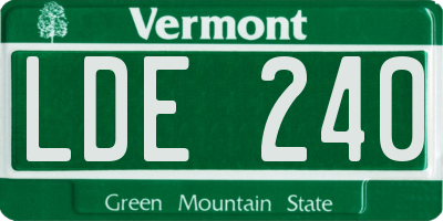 VT license plate LDE240