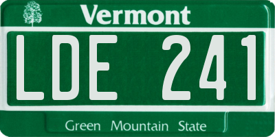 VT license plate LDE241