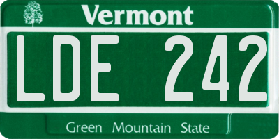 VT license plate LDE242