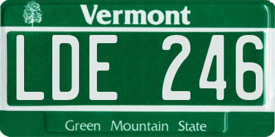 VT license plate LDE246