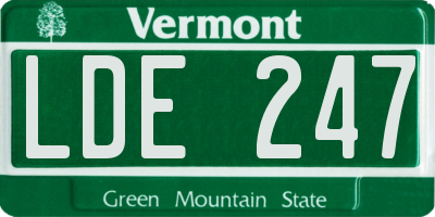 VT license plate LDE247