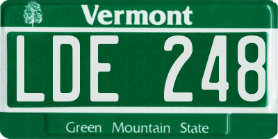 VT license plate LDE248