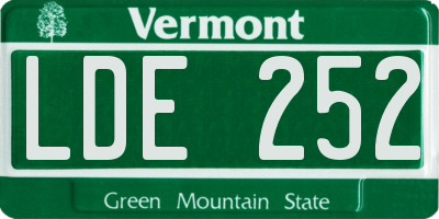 VT license plate LDE252