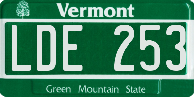 VT license plate LDE253
