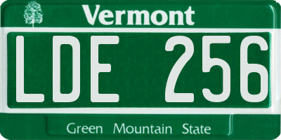 VT license plate LDE256