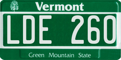 VT license plate LDE260