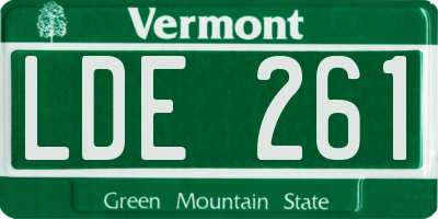 VT license plate LDE261