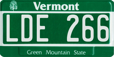 VT license plate LDE266