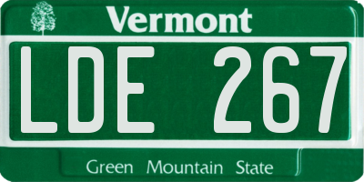 VT license plate LDE267