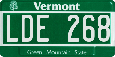 VT license plate LDE268
