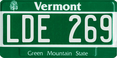 VT license plate LDE269