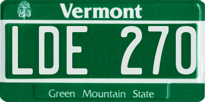 VT license plate LDE270