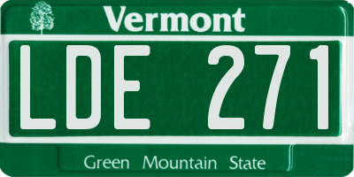 VT license plate LDE271