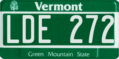 VT license plate LDE272