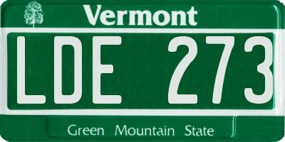 VT license plate LDE273