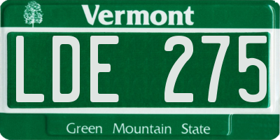 VT license plate LDE275