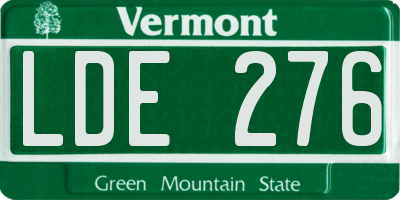 VT license plate LDE276
