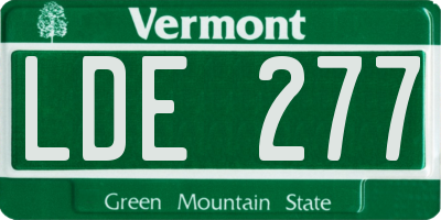 VT license plate LDE277