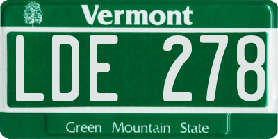 VT license plate LDE278