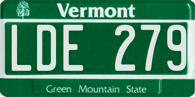 VT license plate LDE279