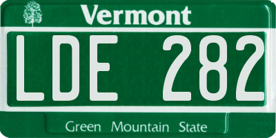 VT license plate LDE282