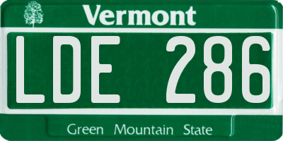 VT license plate LDE286