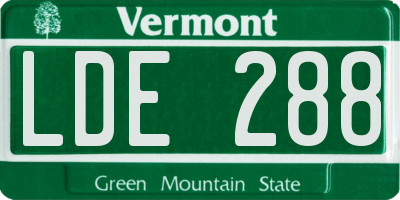 VT license plate LDE288