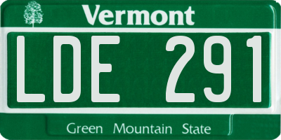 VT license plate LDE291