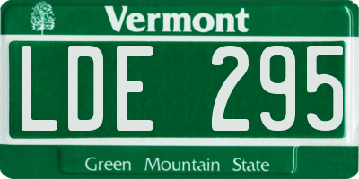 VT license plate LDE295