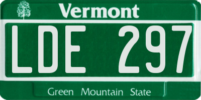VT license plate LDE297