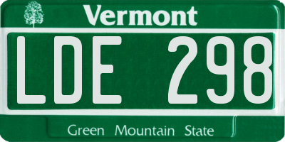 VT license plate LDE298