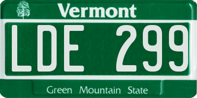 VT license plate LDE299