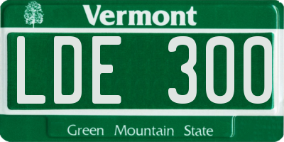 VT license plate LDE300