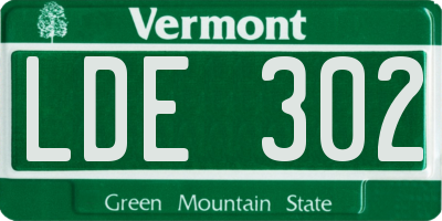 VT license plate LDE302