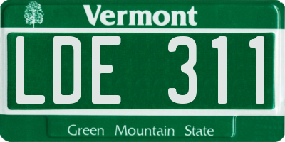 VT license plate LDE311