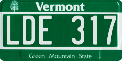 VT license plate LDE317