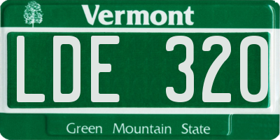 VT license plate LDE320