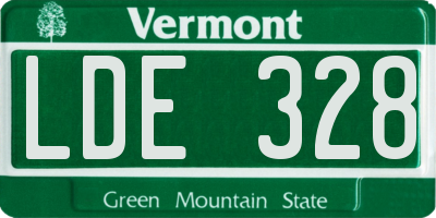 VT license plate LDE328