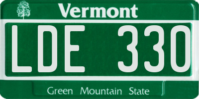 VT license plate LDE330