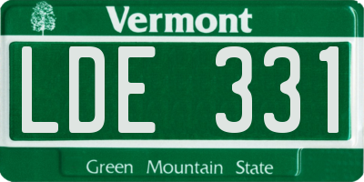 VT license plate LDE331