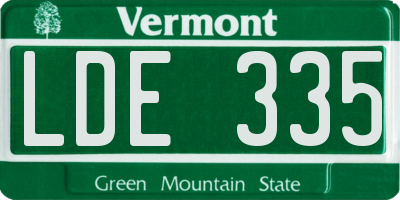 VT license plate LDE335