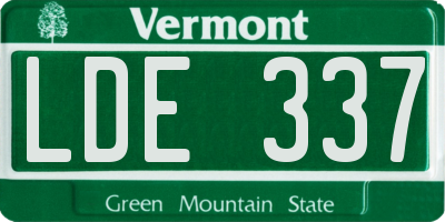 VT license plate LDE337
