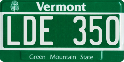 VT license plate LDE350