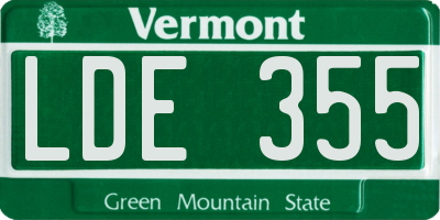 VT license plate LDE355