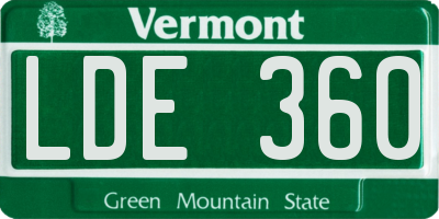 VT license plate LDE360