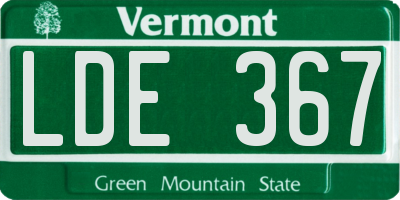 VT license plate LDE367