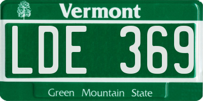 VT license plate LDE369