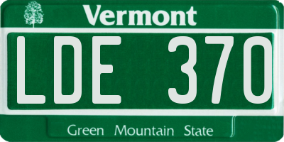 VT license plate LDE370